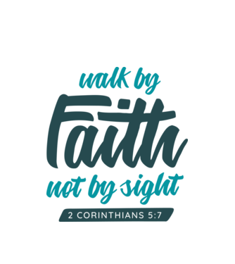 Walk by faith - Religie model alb pe tricou
