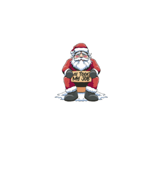 AI took my job Santa model negru pe tricou