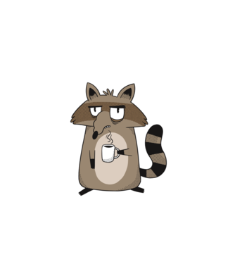Raton cu cafea model gri pe tricou