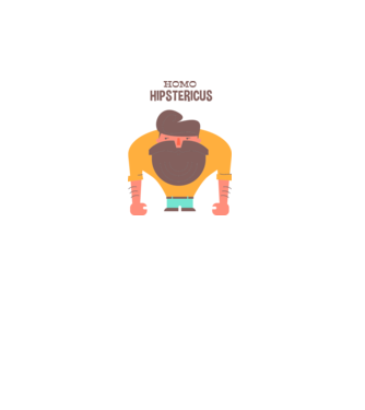 Homo Hipstericus model turcoaz pe tricou