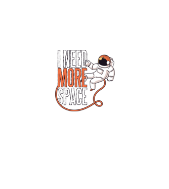 I need more space tricou astronaut model albastru jeanși pe tricou