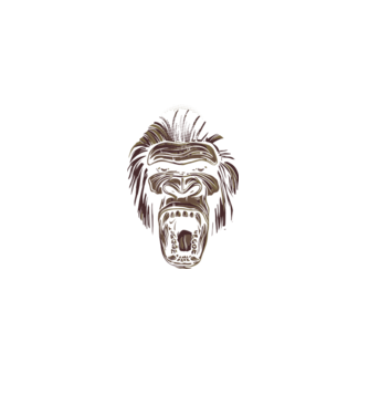 Gorilla Face model negru pe tricou