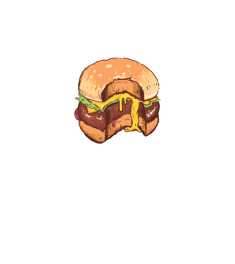 Hamburger model gri pe tricou