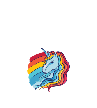 Unicorn cu Curcubeu model albastru închis pe tricou