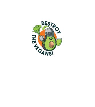 Destroy the Vegans - tricou amuzant războinic Avocado model galben neon pe tricou