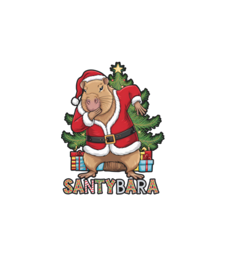 Santybara model alb pe tricou