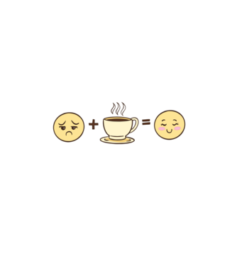 Cafea Fericire model negru pe tricou