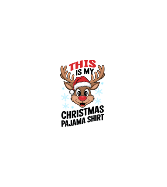 Christmas Pajama Reindeer Alb model alb pe tricou