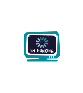 'I''m thinking Mă gândesc' model alb pe tricou