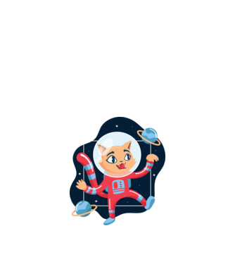 Pisică Astronaut model negru pe tricou