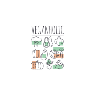 Veganholic model alb pe tricou