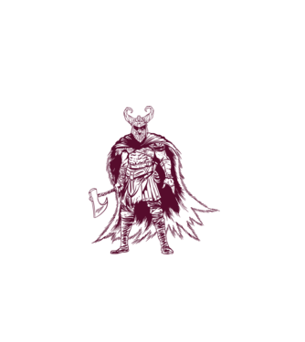 Războinic Odin Viking model alb pe tricou
