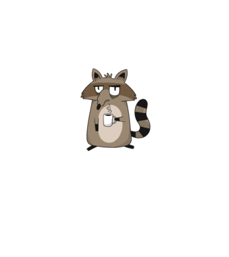 Raton cu cafea model gri pe tricou