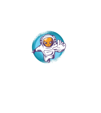 Alien Astronaut model negru pe tricou