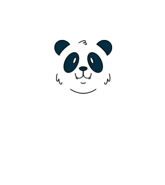 Cap de panda model alb pe tricou