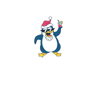 Pinguin de Crăciun model albastru deschis pe tricou