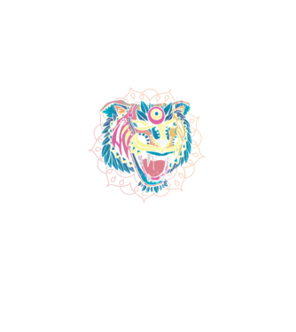 Tigru Mandala model negru pe tricou