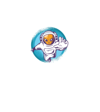Alien Astronaut model negru pe tricou