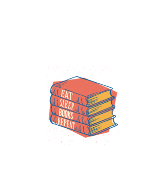 Eat Sleep Books Repeat Lectură model negru pe tricou