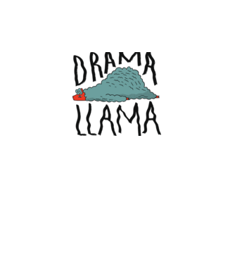 Dramă Lama model alb pe tricou