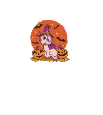Unicorn Halloween model negru pe tricou