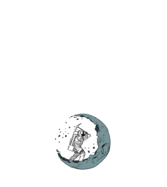 Astronaut pe Lună model albastru închis pe tricou