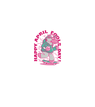 Ziua proștilor Unicorn model negru pe tricou