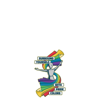 Pride cu curcubeu model albastru închis pe tricou