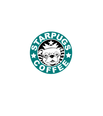 Starpugs Coffee model negru pe tricou