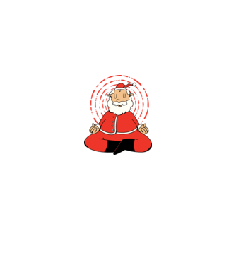 Moș Crăciun meditând model alb pe tricou