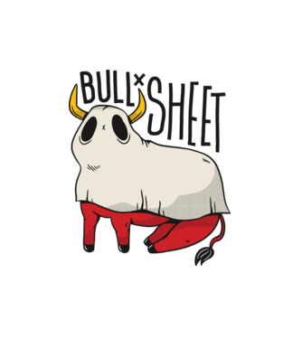 Bull sheet model alb pe tricou