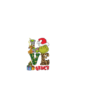 Love Grinch model negru pe tricou