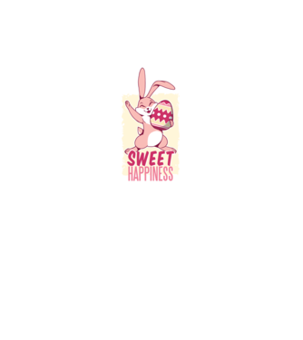 Sweet Happiness pentru Paște tricou cu iepuraș model negru pe tricou