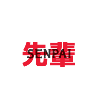 Senpai model alb pe tricou