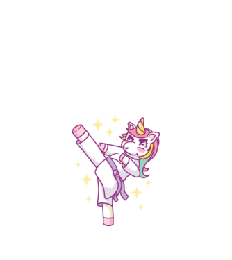 Karate unicorn model nisipiu pe tricou