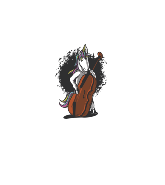 Unicorn cu violoncel model alb pe tricou
