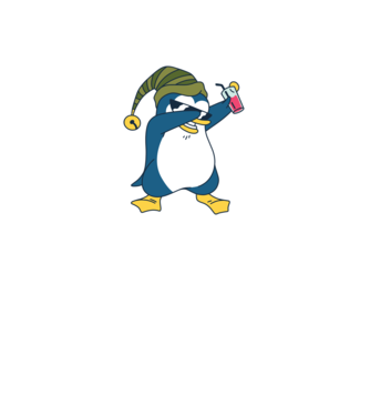 Pinguin DAB model negru pe tricou