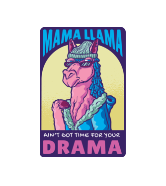 Mama Lama model alb pe tricou