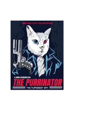 The Purrinator Pisică model negru pe tricou