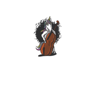 Unicorn cu violoncel model roz deschis pe tricou