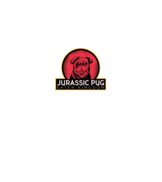 Jurassic Pug Tricou cu mops model negru pe tricou