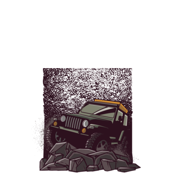 Jeep Offroad model alb pe tricou