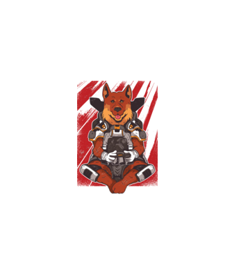 Gamer Ciobănesc german Apex model gri pe tricou