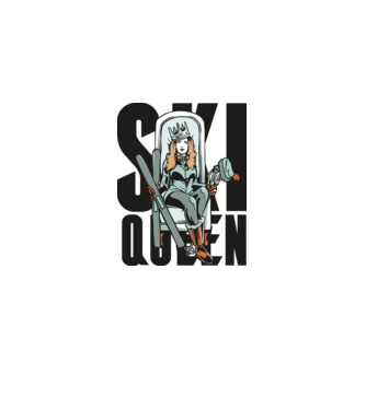 Ski Queen - Regină schioară model albastru deschis pe tricou