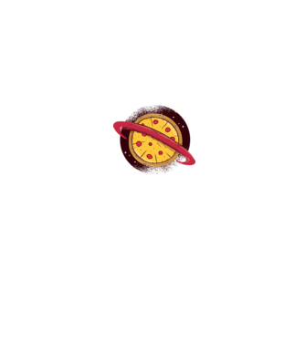 Pizza Planetă model gri pe tricou