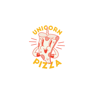 Unicorn Pizza model albastru închis pe tricou