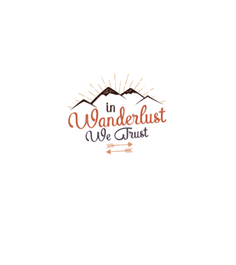 In Wanderlust we trust model alb pe tricou