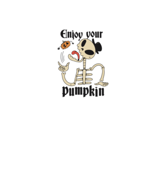 Enjoy your pumpkin Skeleton model gri pe tricou