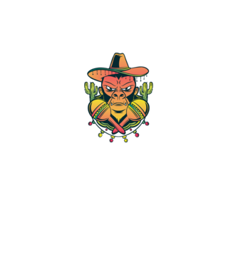 Gorila mexicană model gri pe tricou