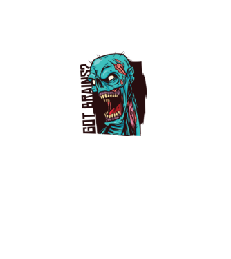 Got Brains? Cap Zombie model alb pe tricou